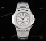 3K Factory V2 Swiss Patek Philippe Nautilus Silver Case White Dial Chronograph Watch